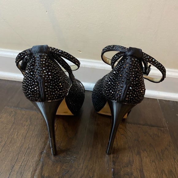 Women INC Rhinestone style Black Formal Heel Size 10 - Picture 5 of 14